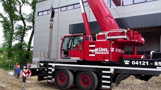 LIEBHERR  LTM 1090-4.1 MOBILKRAN HEBT TRAFO AUF BAUSTELLE KÜHL ELMSHORN AUTOKRAN