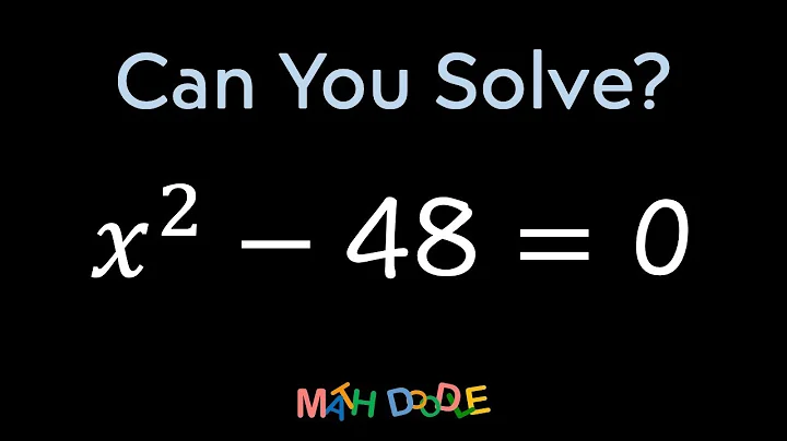 Solving Quadratic Equation “𝑥^2 − 48 = 0” Using the Square Root Property | Step-by-Step Algebra