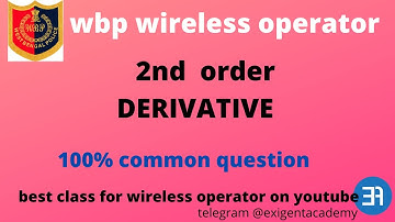 wbp wireless operator math class | differentiation | derivative | part4#exigent-academy