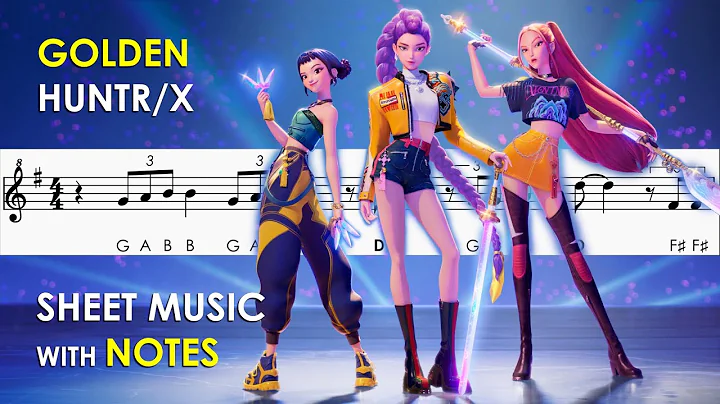Golden - KPop Demon Hunters | Sheet Music with Notes for Recorder, Flute, Violin Tutorial | HUNTR/X