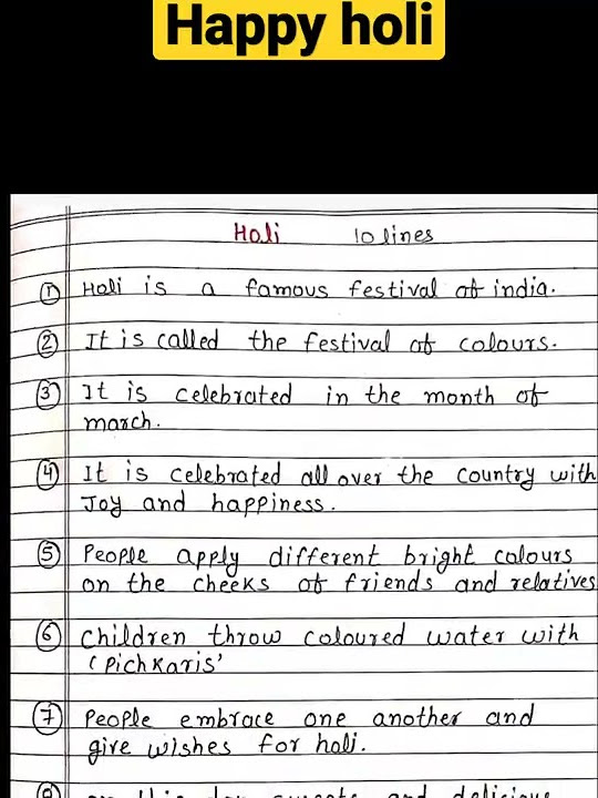 10 lines about holi festival in hindi