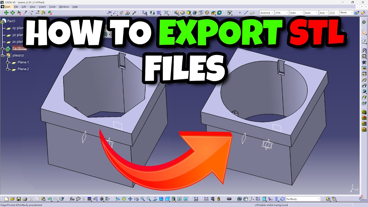 How to Export STL in CATIA V5 and Maintain Detailed Smooth Surfaces # ...
