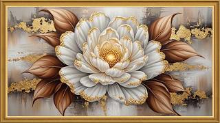 Elegant Gold Flower 🌸 Luxury Floral Art for TV Screensaver | 4k TV Screensaver | 7 Hours