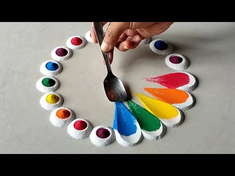 9 STUNNING AND INNOVATIVE MULTI COLOURED RANGOLIS SATISFYING RANGOLI ART RELAXING RANGOLI VIDEO