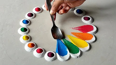 9 STUNNING AND INNOVATIVE MULTI-COLOURED RANGOLIS|| SATISFYING RANGOLI ART, RELAXING RANGOLI VIDEO