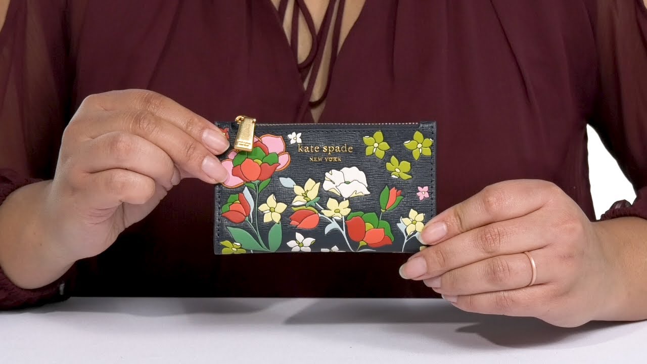 Kate Spade New York Morgan Flower Bed Embossed Saffiano Leather Small Slim  Bifold Wa SKU: 9879316 