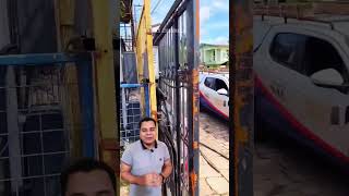 Turning an old car into a sliding gate! 🚗🤯 #diyprojects #creativeideas #upcycling #shorts