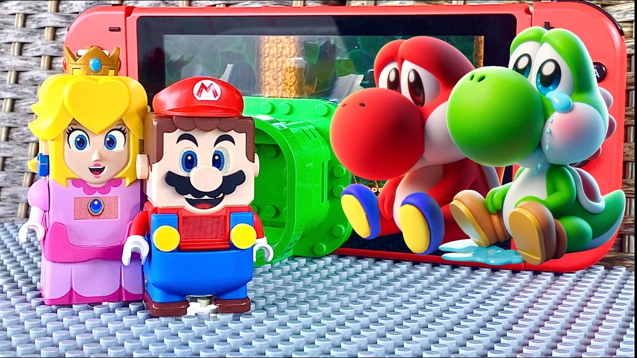 Lego Mario спасает Красного и Зелёного Йоши на Nintendo Switch! #legomario