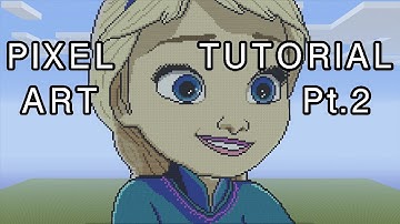 Minecraft Pixel Art Tutorial - Small Elsa (Frozen) Part 2