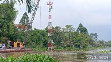 Xáng cạp đất. Xáng dây cảnh di và trên sông nạo vét khai thông dòng chảy 175- Thủy Miền Tây