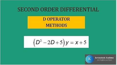 Second Order Differential Equations | Long Division D Operator Method