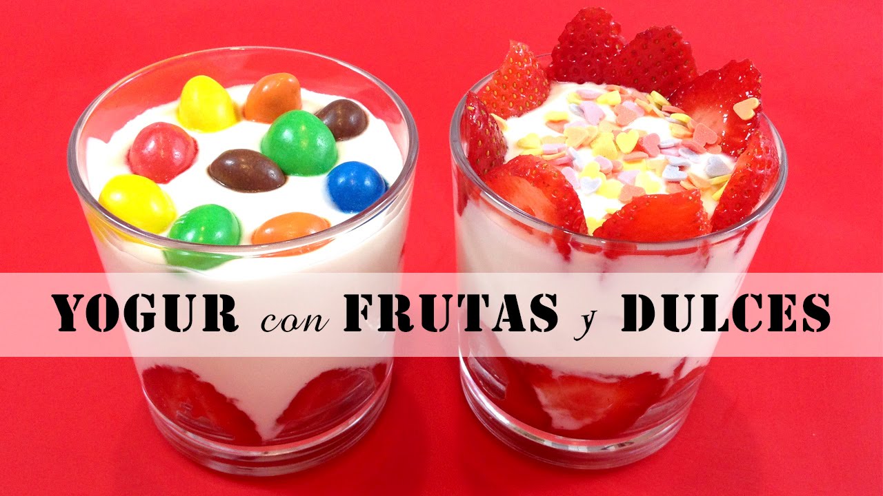 Yogur con frutas y dulces manualidades de animales