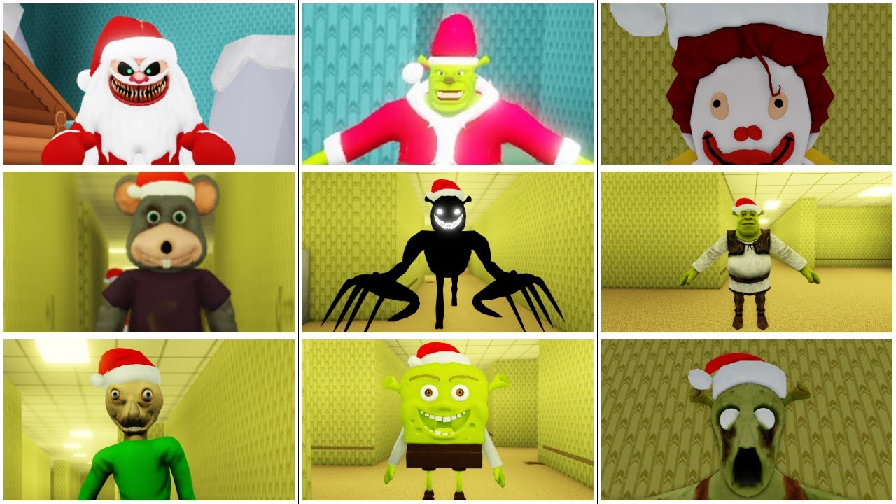 Shrek in the backrooms every entity jumspcare (Shrekmas 2024 update)