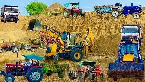 JCB 3dx backhoe loading mud in Mahindra 475 Di tractor JCB khudai work #jcb #jcbvideo