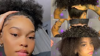 Watch Me Install Water Jerry Curly Comb Tape Ins on My 3c/4a Natural Hair 😍 Ft Curlsqueen