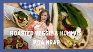 Roasted Veggies and Hummus Pita Wrap