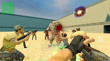 Counter Strike Source - Zombie Riot Mod online gameplay on Gladiator Map
