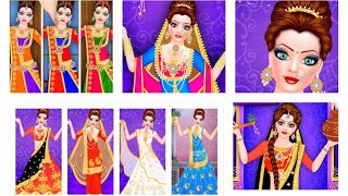 العاب بنات هنديات الراقصة الهندية تتجهز لحفلة رقص هندية واو جميل جدا مكياج هندي تلبيس فساتين هندية