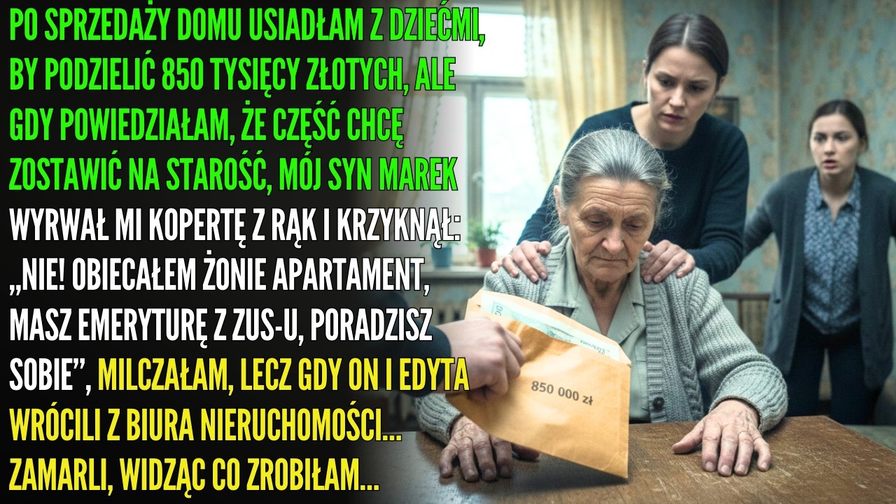 Po sprzedaży domu syn wyrwał mi 850 tys. zł — myślał, że stara matka zamilknie