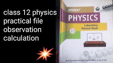 class 12 physics practical file Cbse Hbse #science #diy  observation calculation|#physics #practical