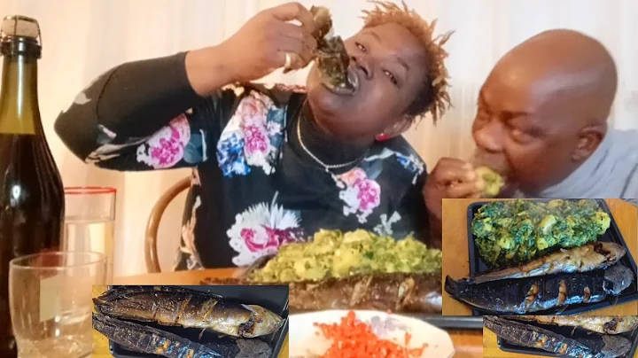 ASMR AFRICAN FOOD MUKBANG YAM PORRIDGE WITH VEGETABLE + 2 ROASTED CATFISH / NIGERIA FOOD MUKBANG