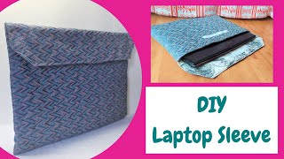 DIY Laptop sleeve in any size/Easy to sew fabric laptop cover for 17 inches