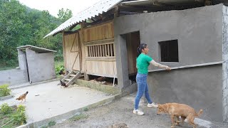 Full Video: Building Complete Kitchen Walls, Paint and Sweep Wall, Green Forest Farm, Free Bushcraft