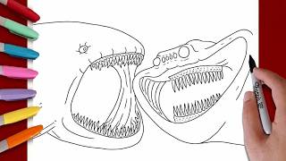 How to draw Bloop vs El Gran Maja Legendary Battle - step by step