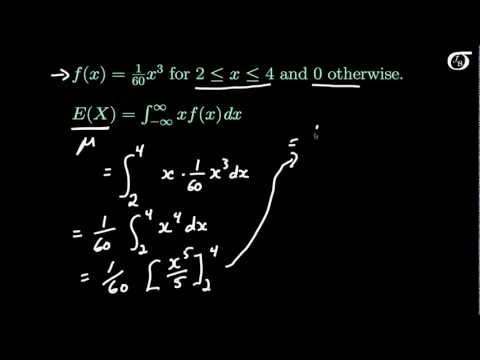 Deriving the Mean and Variance of a Continuous Probability Distribution