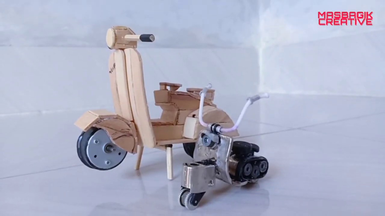 2 Cara Membuat Miniatur  Motor Vespa dari  Barang  Bekas  