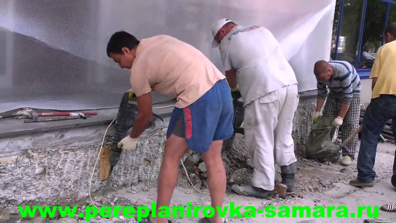 Демонтаж монолитного крыльца ТЦ М Видео - YouTube