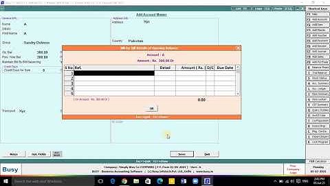 How to add Customer/Debtor and supplier/Creditor in Busy Software
