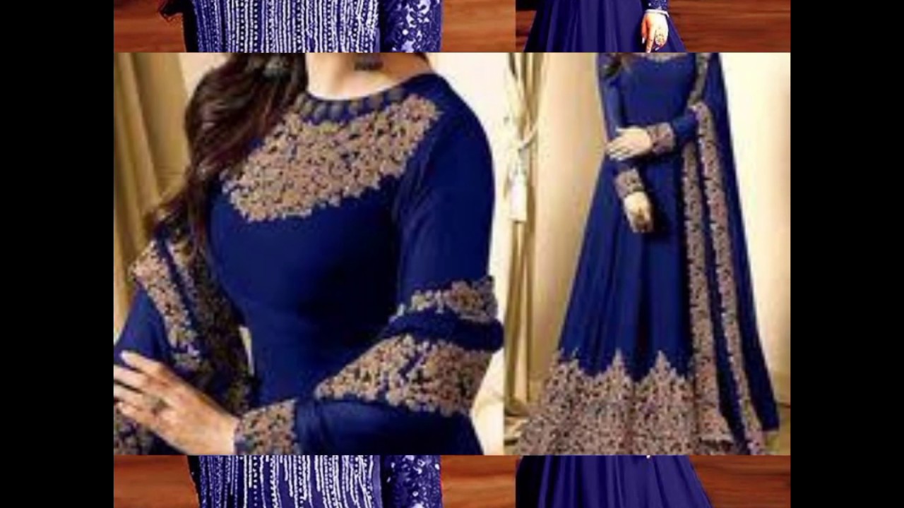 frock design in blue colour