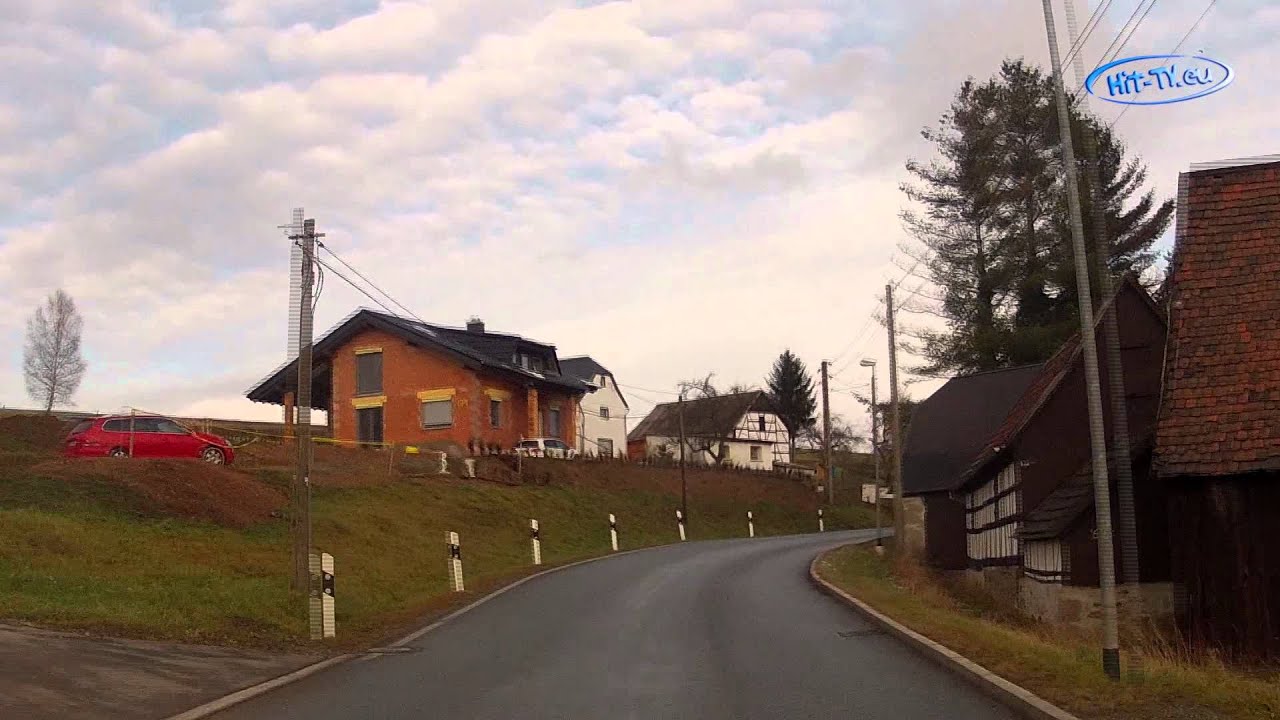 Fahrt von Reichenbach Vogtland nach Kirchberg durch den Heinsdorfgrund und Hirschfeld (Sachsen)