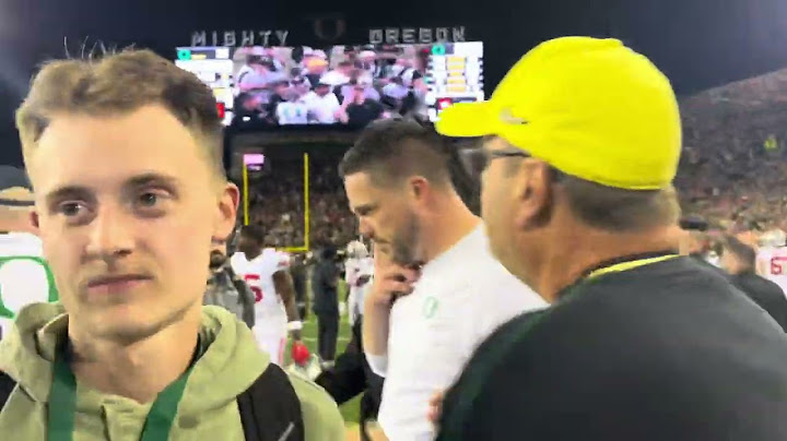 Seconds after Ducks victory over Ohio State - watch for Coach Lanning's reaction to the win!