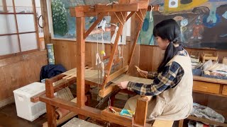 からむし織体験、記念の作品展　福島県昭和村