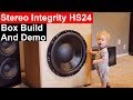 Stereo Integrity HS-24 Subwoofer DIY Home Theater Build and Excursion Demo | Crazy Bass!