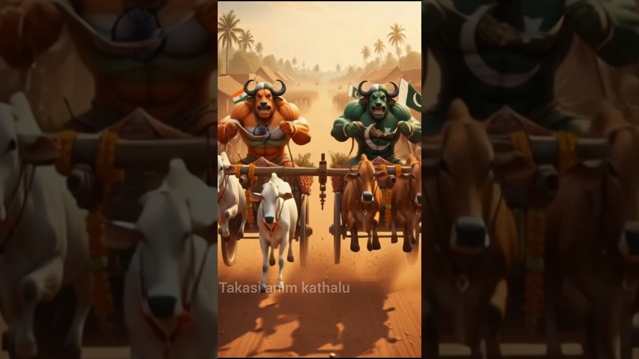 🇮🇳 India Buffalo vs Pakistan Buffalo | Epic Village Bullock Cart Race | Hulk Power Showdown 💪🔥