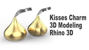 Kisses Charm- Jewelry CAD Design Tutorial 3D Modeling with Rhino 3D #250