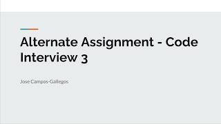 Detailed Alternative assignment 3 Profile