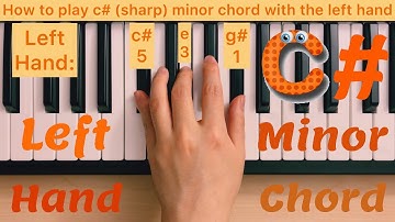 Piano Lesson 161: How to play c# (sharp) minor chord with the left hand play along tutorial