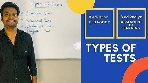 Types Of Tests | B.Ed| Pedagogy Of All Subjects | Assessment For Learning |Tamil