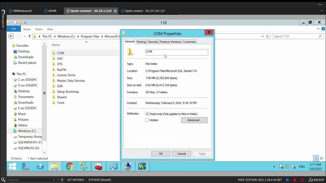 The distribution agent failed to create temporary files COM folder YouTube