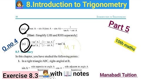 10th class math| Chapter 8| Introduction to trigonometry| Exercise 8.3 |Q no 4| part 5|CBSE|NCERT|