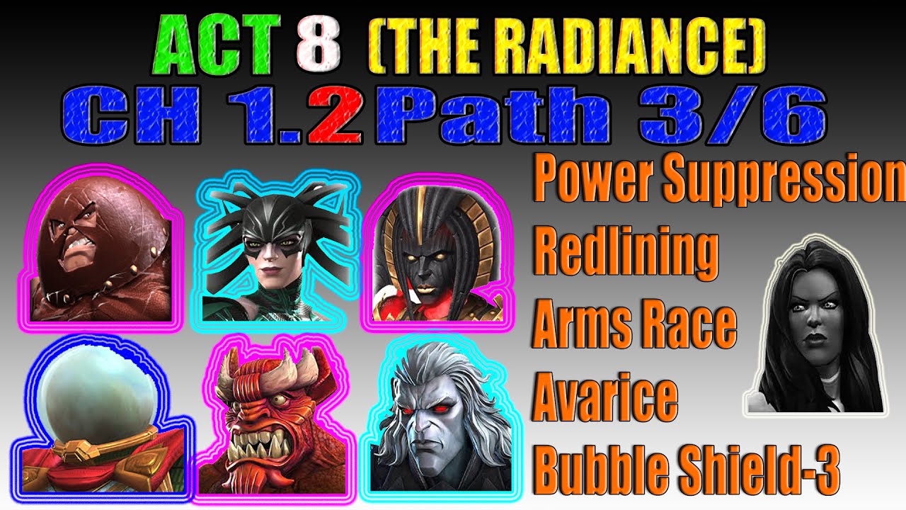 MCOC : Act 8.1.2 | Power Suppression/Redlining/Arms Race/Avarice/Bubble Shield-3 | Path 3/6