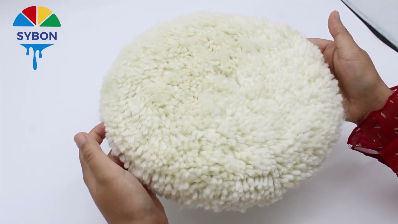 7" 100% Wool Hook & Loop Grip Buffing Pad Single Sided Cutting & Polishing Pad for Automotive