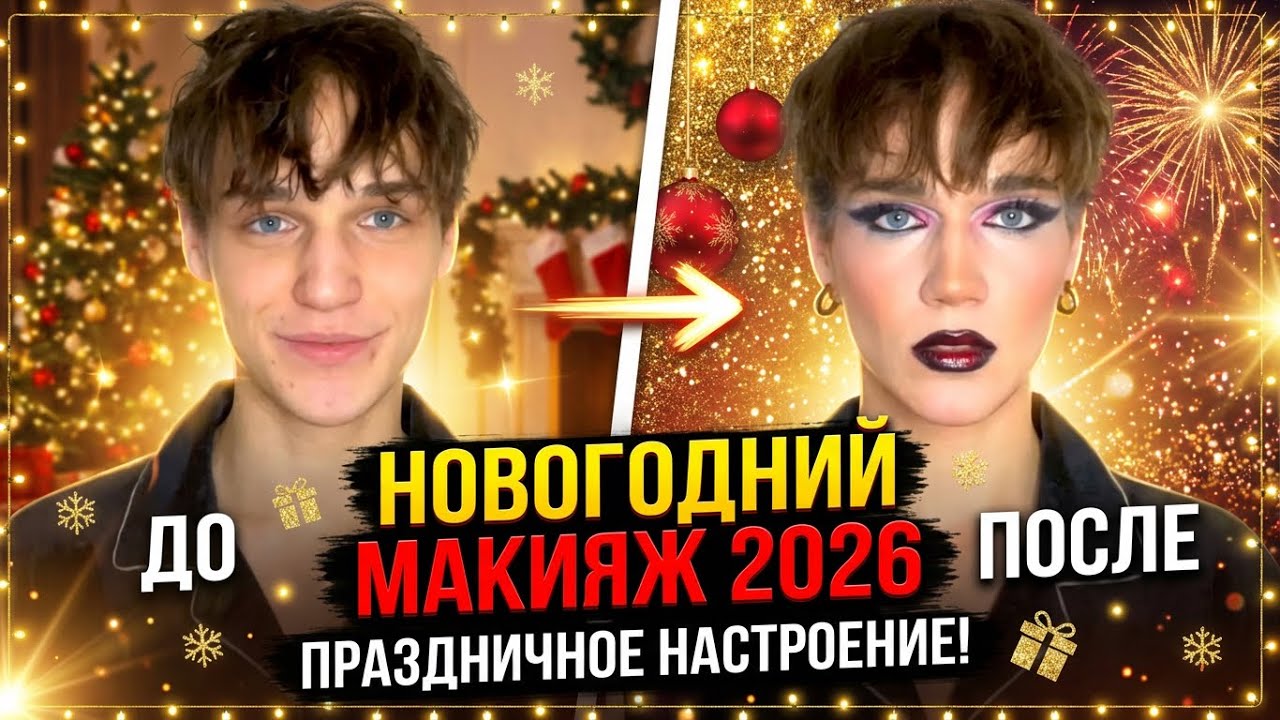 МАКИЯЖ НА НОВЫЙ ГОД 🎅 2026 🌲ТУТОРИАЛ🌲