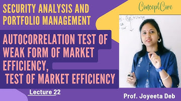 Autocorrelation Test of Weak form of market efficiency, Test of market efficiency