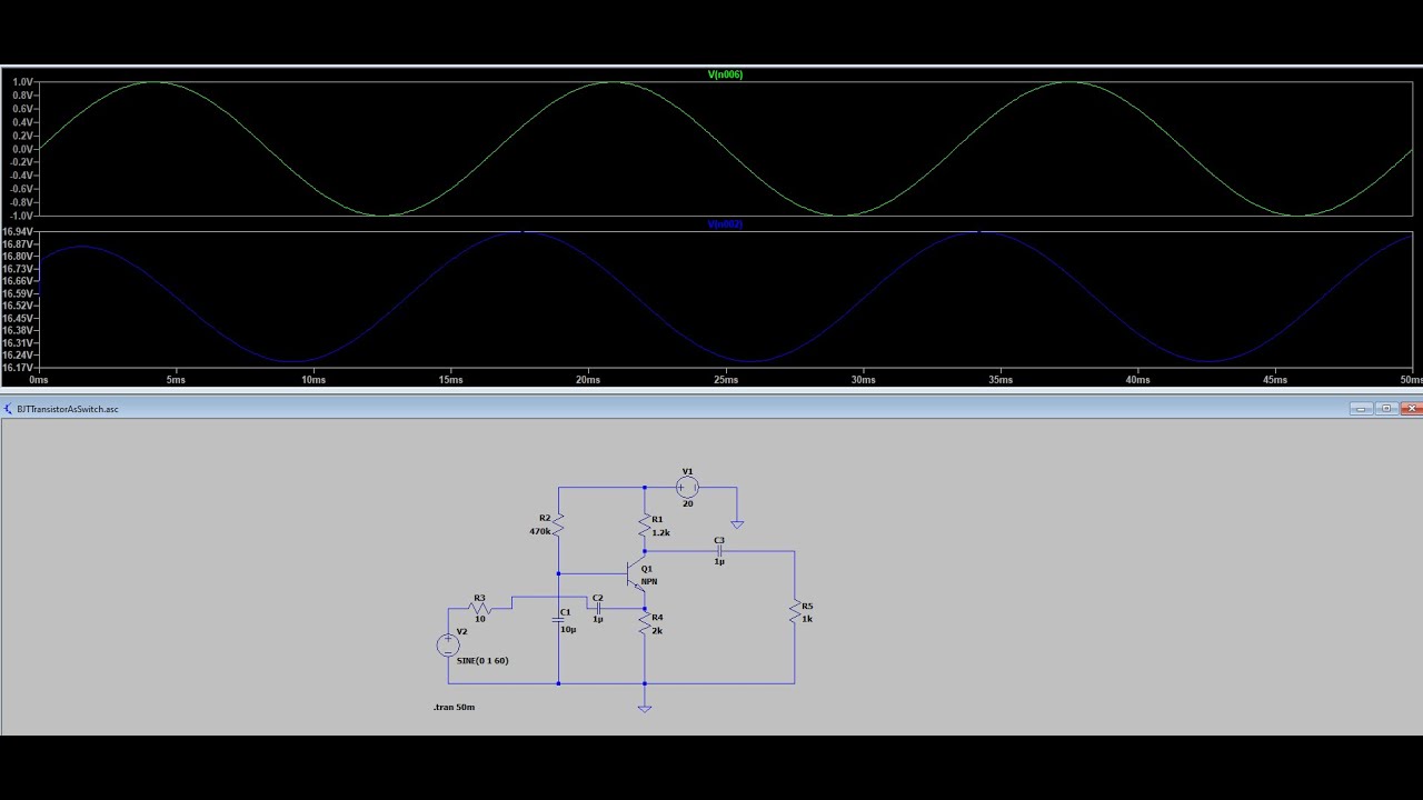 Electronic Basic 1:LTSpice design Common Base Amplifier BJT npn ...