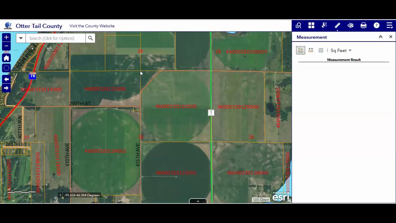 7 Measure Tool Otter Tail County, MN GIS  App YouTube